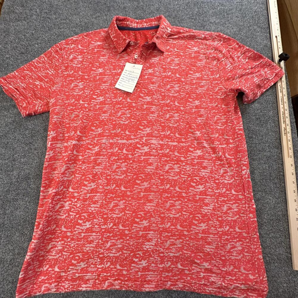 Riverhead Red Short Sleeve Burnout Terry Polo Shirt Mens L Style 321 B